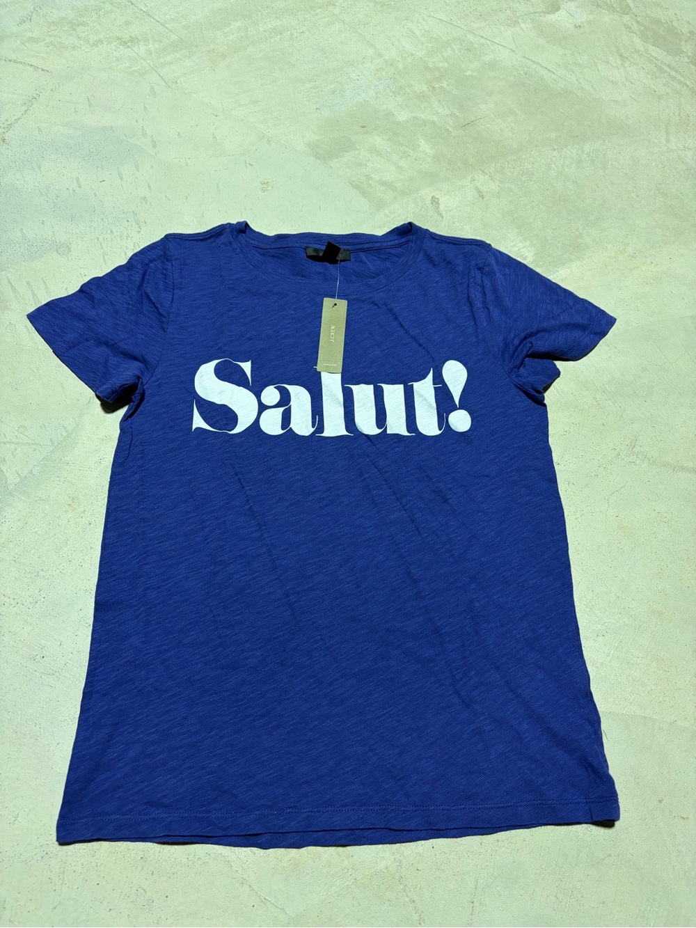 J. Crew NWT Salut! Graphic Tee Blue Women’s Top small MSRP$33